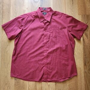 Omega Men's Deep Red Casual Button Down Shirt